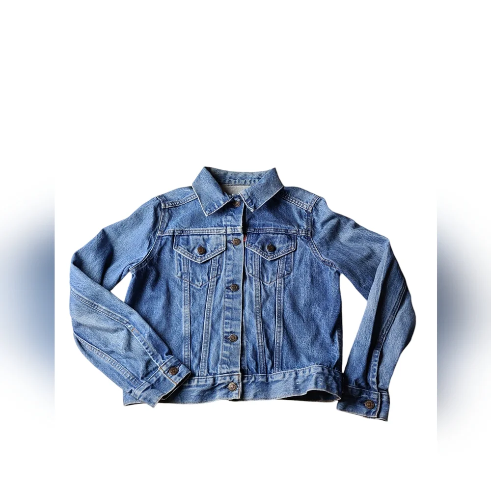 VINTAGE 1980'S | LEVI'S | DENIM JACKET | 2-POCKET | CHILDRENS | SIZE LARGE